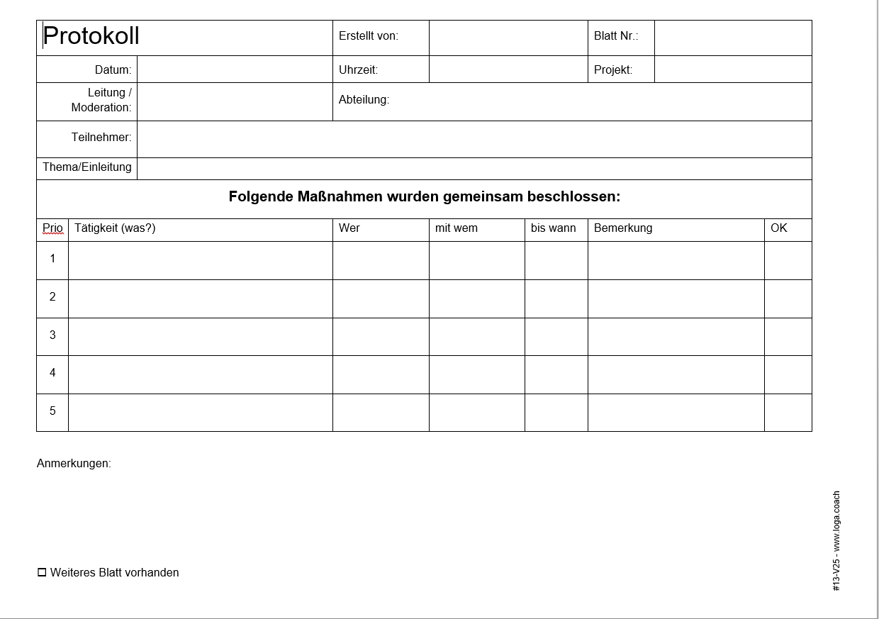 Einseitiges Protokoll